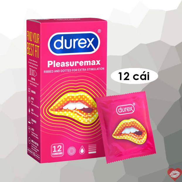 Cung cấp Bao cao su Durex Pleasuremax gân gai - Hộp 12 cái hàng mới về 